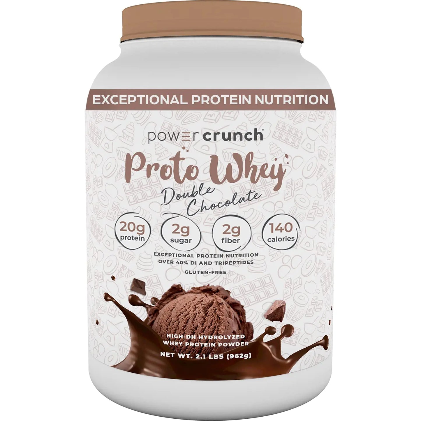 Power Crunch Proto Whey Double Chocolate Protein Powder 20g Protein 26 Servings 1 Container of 2.1 LBS (962 g)