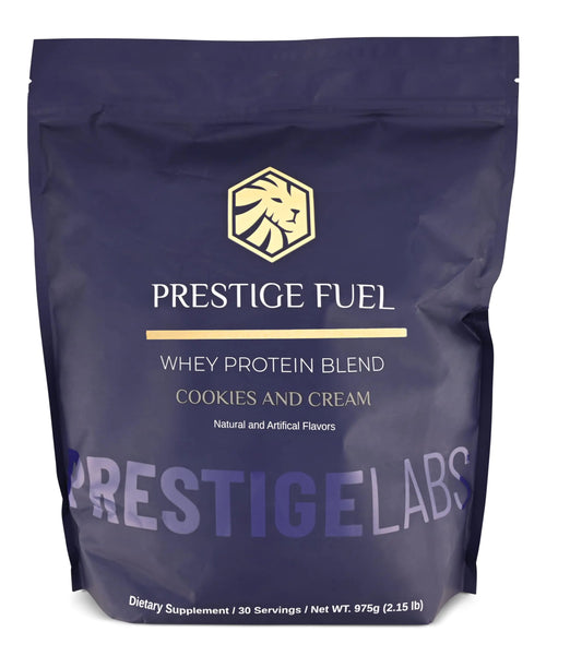 Prestige Labs Prestige Fuel Natural Protein Whey and Isolate Blend Pre & Post Workout Drink Boost Metabolism Build Lean Muscle & Weight Management Cookies and Cream Flavor 2.15 LB 30 Servings