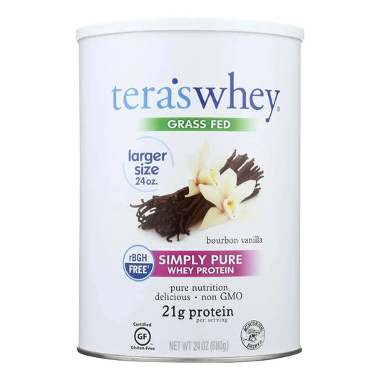 Simply teras Pure Whey Protein Powder - Vanilla Protein Powder Grass Fed Whey Protein Powder Clean Protein Powder Without Artificial Sweeteners Non-GMO Kosher rBGH-Free Soy-Free - 24 Oz