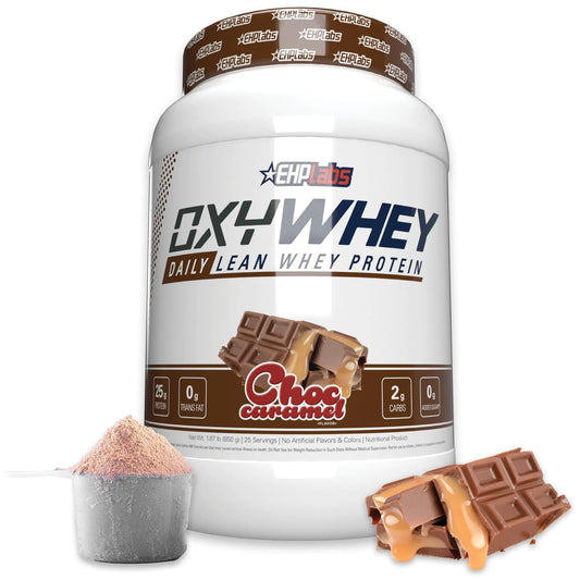 EHP Labs OxyWhey Whey Protein Powder - 25g Whey Protein Isolate, Sugar-Free Meal Replacement Shake - 25 Servings (Chocolate Caramel)