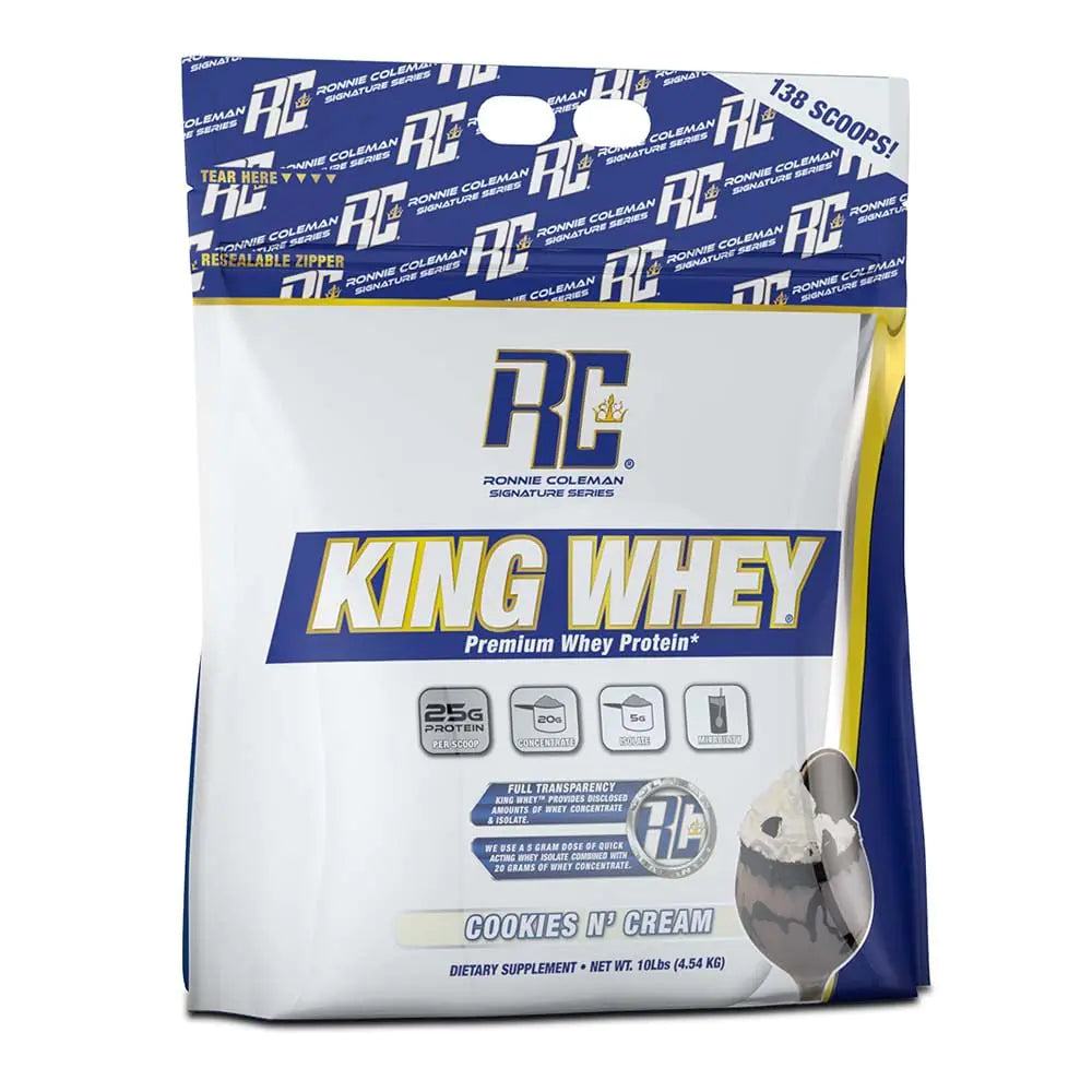Ronnie Coleman Signature Series King Whey Leading Whey Protein with Added Whey Isolate (10lb Cookies and Cream)